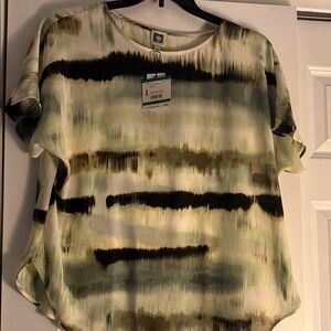 Anne Klein Women's Blouse in Green and Black